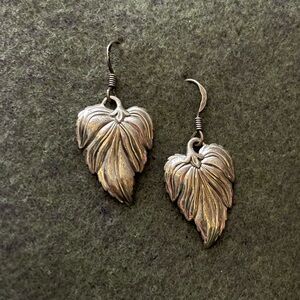 VTG Sterling Danecraft Leaf Earrings, converted